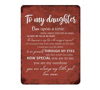 by Unbranded Plaque décorative en métal avec citation « To My Daughter » - Décoration murale rustique pour la maison - 30,5 x 40,6 cm