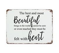 by Unbranded Plaque décorative en métal rustique avec inscription « The Best and Most Beautiful Things in The World Cannot Be Seen Or Even Touched » - Décoration murale rustique - 30,5 x 40,6 cm