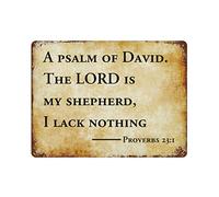 by Unbranded Plaque en métal avec inscription « A Psalm of David,The Lord is My Shepherd, I Lack Nothing » - En aluminium - Décoration murale d'intérieur et d'extérieur - 30,5 x 40,6 cm
