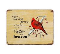 by Unbranded Plaque en métal rétro amusante avec citation When A Cardinal Appears in Your Yard Its A Visitor from Heaven, 30,5 x 40,6 cm