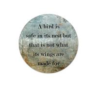 by Unbranded Plaque en métal ronde avec inscription « A Bird is Safe in Its Nest But That is Not What Its Wings are Made for », style rétro, vintage, rouillé, pour couronnes - Décoration murale en