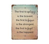 by Unbranded Plaque en métal vintage avec inscription « The First to Apologize is The Bravest » - En aluminium - Décoration murale - 30,5 x 40,6 cm - Cadeau de pendaison de crémaillère
