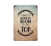 by Unbranded Plaque en métal vintage avec inscription « There is Always Room at The Top » - En aluminium - Décoration murale - 20,3 x 30,5 cm - Cadeau de Saint-Valentin ou de pendaison de crémaillère