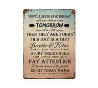 by Unbranded Plaque en métal vintage avec inscription « You Will Never Have This Day with Your Children Again » - Décoration murale - 30,5 x 40,6 cm - Cadeau de pendaison de crémaillère