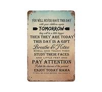 by Unbranded Plaque en métal vintage avec inscription « You Will Never Have This Day with Your Children Again » - Décoration murale - 20,3 x 30,5 cm - Cadeau de pendaison de crémaillère