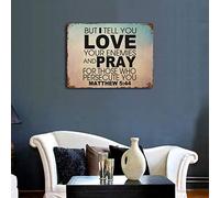 by Unbranded Plaque en métal vintage en aluminium avec inscription « But I Tell You,Love Your Enemies and Pray for Those Who Persecute You » - Décoration murale - 30,5 x 40,6 cm - Cadeau