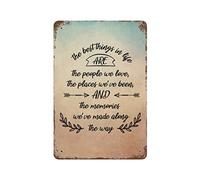 by Unbranded Plaque en métal vintage en aluminium avec inscription « The Best Things in Life are The People We Love », « The Places We're Been » - Décoration murale - 30,5 x 45,7 cm