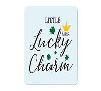 by Unbranded Plaque en métal vintage en aluminium pour la Saint-Patrick Little Miss Lucky Charm pour café, bar, pub, extérieur et intérieur, décoration d'intérieur, plaque de printemps irlandaise