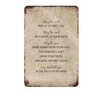by Unbranded Plaque murale amusante en métal de style vintage « May The Road Rise Up to Meet You » - 20,3 x 30,5 cm