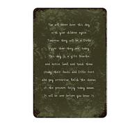by Unbranded Plaque murale amusante en métal de style vintage « You Will Never Have This Day with Your Children Again » - 20,3 x 30,5 cm