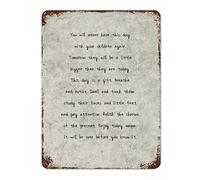 by Unbranded Plaque rétro en métal avec inscription « You Will Never Have This Day with Your Children Again » - Décoration murale vintage - 30,5 x 40,6 cm