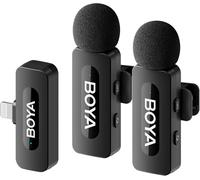By-V2 Wireless Lavalier Microphone (2Tx+1Rx) For Iphone, Mini Microphone Iphone Sans Fil, Réduction Du Bruit, Double Micro-Cravate Pour Youtube, Podcast, Facebook, Tiktok Vlogging Enregistrements