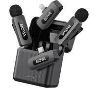 By-V3 Combo Mini Micro-Cravate Sans Fil Avec Port Usb-C/Lightning, Micro Cravate Iphone/Android/Smartphone/Laptop/Pc, Pour Podcast Live Stream Tiktok Facebook Vidéo Vlog (2Tx+2Rx)