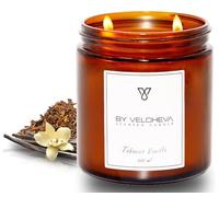 BY VELCHEVA ı Bougie parfumée TOBACCO VANILLA ı Cire de noix de coco et de soja ı 60+ heures ı 500ml
