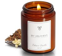 BY VELCHEVA Bougie parfumée TOBACCO VANILLE ı Cire de coco et soja 30+ heures ı 160 ml