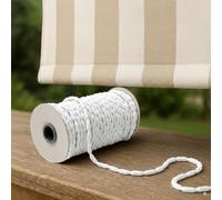 BY3 - Lests pour Rideaux Coupe-Vent - Corde à Rideaux Ultra-résistante 100 g/m Cordon de Plomb pour Rideaux Tissu Moustiquaire Lest Tressé Facile à Coudre (Blanc, 5 mètres)