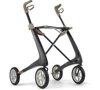byACRE Déambulateur Carbon Ultralight, 4,8 kg, Standard, Noir Absolu | Déambulateur en carbone le plus léger au monde avec siège pour seniors, ultraléger et pliable, intérieur et extérieur