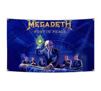 BYADKOA Megadeth - Tapisserie murale décorative et durable - Motif drapeau de la paix - Pour intérieur et extérieur - Pour dortoir universitaire, extérieur, cadeaux de fête