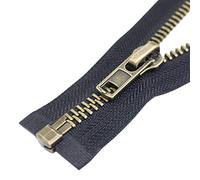 ByaHoGa 65 cm #8 Fermetures éclair Métal Séparable Noir Fermeture Éclair Métallique A Zipper Glissière pour Les Jackets (Laiton Antique)
