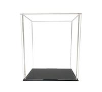 BYALORTEX Vitrine en acrylique, Coffret de protection transparent et résistant, vitrine d'exposition for bijoux, cosmétiques, figurines, modèles de voitures, base miroir noire(30x30x35CM)