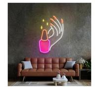 BYAMBD Décor Mural Lumière Enseigne Au Néon À Main, Lumière À Ongles, Alimentée Par USB, Variable, Pour Magasin De Manucure, Décoration Murale De Fête, 38.1cm×29.9cm