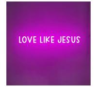 BYAMBD Décor Mural Lumière Enseigne Au Néon Love Like Jesus Lumière LED Variable Pour Les Écritures, Versets De La Bible, Autels De Maison, Décoration Murale 55cm(Violet)