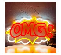 BYAMBD Décor Mural Lumière Enseigne Au Néon OMG Néon Alimenté Par USB À Intensité Variable, Pour La Décoration Murale De La Chambre À Coucher, 25cm×41cm