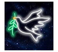BYAMBD Décor Mural Lumière Enseigne Au Néon Peace Dove Néon Alimenté Par USB Dimmable Peace Dove Neon, Pour La Décoration Murale De Fête De Bar De Club 34cm×36cm