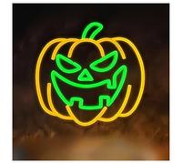 BYAMBD Décor Mural Lumière Enseigne Au Néon Réutilisable Halloween Citrouille Néon Alimenté Par USB Citrouille À Intensité Variable, Pour La Décoration Murale De Fête 28cm×30cm