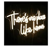 BYAMBD Décor Mural Lumière Enseigne Au Néon There's No Place Like Home, Variateur Avec Alimentation USB, Décoration Murale, Enseigne Au Néon LED 24cmx42cm
