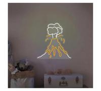 BYAMBD Décor Mural Lumière Enseigne Au Néon Volcanique, Lumière À Intensité Variable, Alimentée Par USB, Pour Chambre À Coucher, Décoration Murale De Fête, 38.1cm×41cm(B)