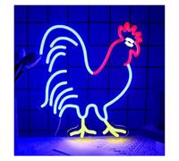 BYAMBD Décor Mural Lumière Enseigne Néon Coq, Décoration Alimentée Par USB Pour Magasin De Thé Cantonais Du Matin Et Restaurant À Thème Ferme 36cm×31.5cm