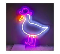 BYAMBD Décor Mural Lumière Enseigne Néon Cowboy Goose, Canard Oie Idiot, Lumière Gravée, Style Cowboy Occidental, Décoration D'espaces À Thème Pour Animaux De Compagnie, 45cm(UNE)