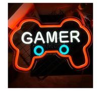BYAMBD Décor Mural Lumière GamePad Neon Sign Gamer Néon Alimenté Par USB À Intensité Variable, Pour Décoration Murale De Fête De Chambre À Coucher 23.4cm×35cm