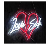 BYAMBD Décor Mural Lumière Lampe Néon Love Sick Alimentation USB, Avec Variateur, Luminosité Réglable, Pour Chambres, Salons, Décoration Romantique 42 X 27 Cm