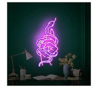 BYAMBD Décor Mural Lumière Main De Femme Avec Signe Néon Serpent Alimenté Par USB À Intensité Variable, Pour Décoration Murale De Chambre À Coucher, 38.1cm×21cm(C)