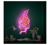 BYAMBD Décor Mural Lumière Main De Femme Avec Signe Néon Serpent Alimenté Par USB À Intensité Variable, Pour Décoration Murale De Chambre À Coucher, 38.1cm×21cm(UNE)