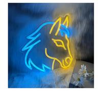 BYAMBD Décor Mural Lumière Panneau Néon Cheval Alimenté Par USB Réglable Lumière Adaptée À La Chambre Coucher, Au Salon, Bureau Lampe MuraleArt Mural Décoration 23cm×24cm