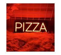 BYAMBD Décor Mural Lumière Panneau Néon PIZZA Pour Aliments, Lumière Pour Restaurant, Pizza, Boutique, Décoration, Alimenté Par USB, Lampes À Intensité Variable