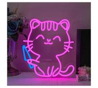 BYAMBD Décor Mural Lumière Panneau Néon Pour Couteau À Chat, Couteau À Chat, Lumière Néon Alimentée Par USB, Variable, Pour Chambre À Coucher, Décoration Murale De Fête, 32cm×35.3cm