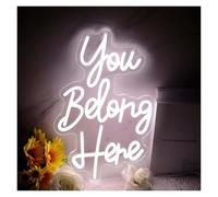BYAMBD Décor Mural Lumière Panneau Néon You Belong Here USB, Lumière LED De Motivation Pour Salle ar, Fête, Jeux 16.1x10.6in/41X27cm