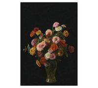 BYAMBD Tableaux Décoration Murale Moderne Affiche Antique De Nature Morte Sombre: Un Bouquet De Fleurs dans Un Vase, Art Mural Vintage, Peinture sur Toile, Décoration De Salon Ou De Maison(Q,30x40cm)