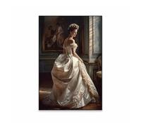 BYAMBD Tableaux Décoration Murale Moderne Affiche d'art Vintage Modifiée, Portrait De Femme Classique, Imprimés d'art, Peinture À l'huile, Imprimés Baroques(Ré,50x70cm)