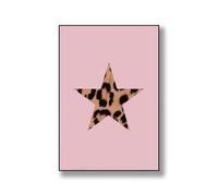 BYAMBD Tableaux Décoration Murale Moderne Affiche Murale Rétro en Toile avec Imprimé Léopard Et Étoiles, Décoration pour Bar, Maison, Salle De Jeux, Salle De Billard(60X90cm)