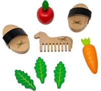byAstrup Kit de soin et de nourriture Hobby Horse Kit de pansage aspect bois