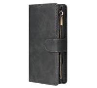 BybAgs pour Samsung S23 Ultra A54 A53 Flip Case Zipper Leather Book pour Galaxy A34 A13 A33 A23 A73 A 53 52 S 23 M 32 12 04 Wallet Cover, Noir, for S23 Ultra