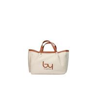 Byblos Sac à main pour femme, raphia et similicuir, beige et cuir