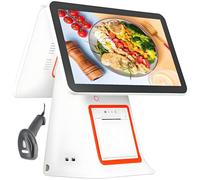 ByBoDi Caisse enregistreuse à Double écran Tactile 15,6 Pouces, avec Scanner, Prise en Charge de Plus de 30 Langues, imprimante Thermique 58 mm intégrée, pour Commerce de détail et Restaurant White