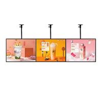 ByBoDi Caisson Lumineux LED Ultra Fin à Cadre clipsable, Caisson Lumineux LED Mural pour Menu, Design réglable, à Suspendre et à Poser, avec Cadre à Ouverture par Pression 50 * 80cm