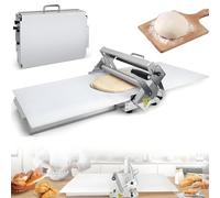 ByBoDi Laminoir à pâte Pliable, laminoir Manuel, épaisseur réglable, Acier Inoxydable, laminoir de comptoir, pour la préparation de croûtes à Fudge et de pâtes à Pizza Type400